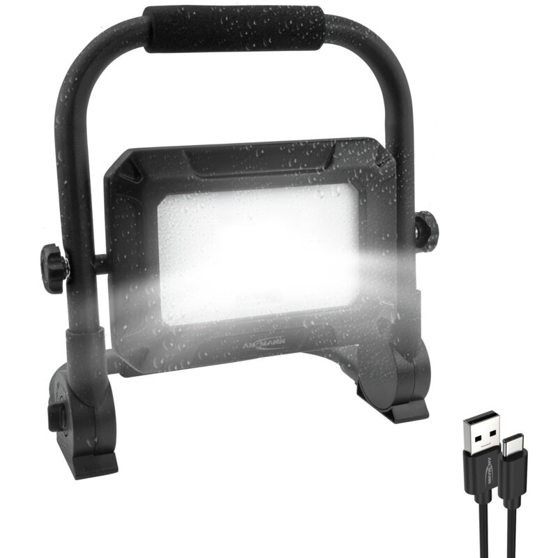 Projecteur à led, robuste, protégé contre les projections d'eau, très lumineux, rechargeable - Ansmann
