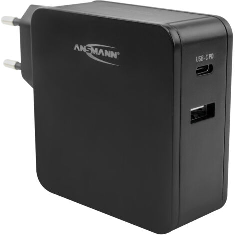 Ansmann Home Charger 254PD USB Ladegerät 65 W 1x USB-A, 1x USB-C® USB PD Schwarz Innenbereich GaN
