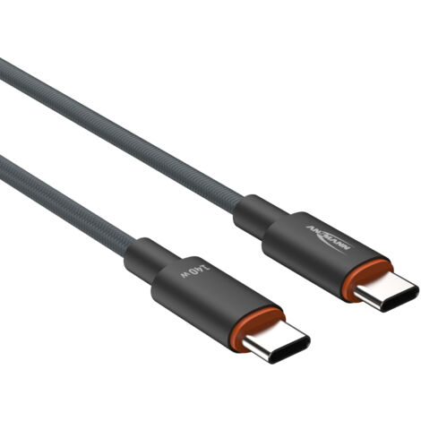 ANSMANN Ladekabel 60 cm USB Typ C mit bis zu 140 W Leistung