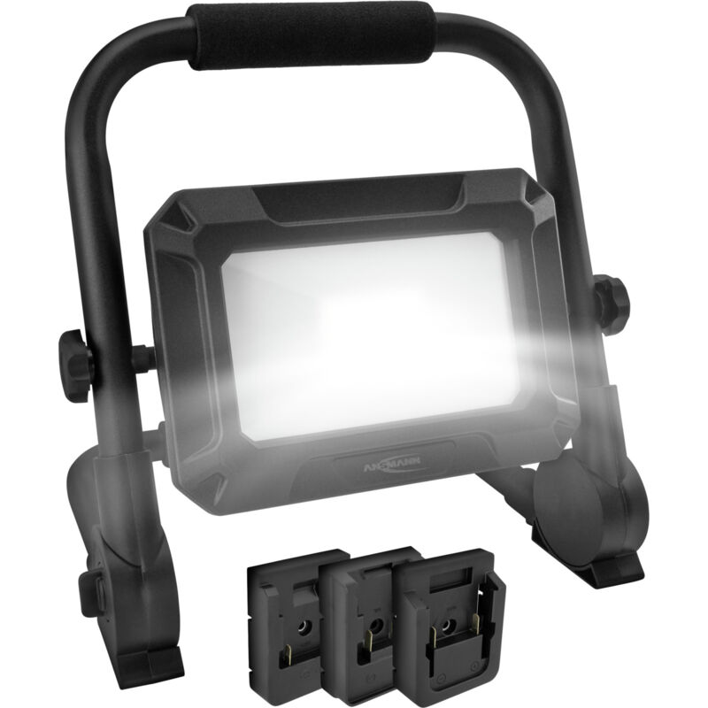 ANSMANN Lampe LED compatible avec les packs de batteries 18V, y compris 3 adaptateurs ANSMANN Lampe LED compatible avec les packs de batteries 18V, y compris 3 adaptateurs