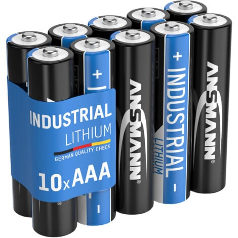 10x ANSMANN Industrial Lithium Batterie AAA Micro 1,5V – FR3 (10 Stück)
