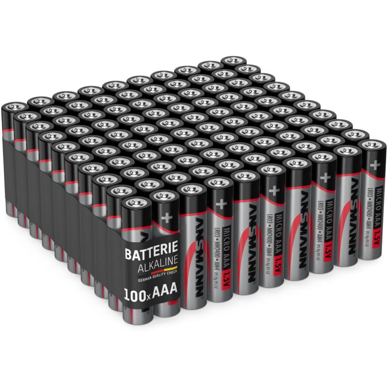 Piles alcalines Micro aaa 1,5V (lot de 100) - Ansmann