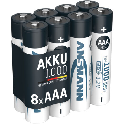 ANSMANN Micro AAA Akku 1000 mAh Hohe Kapazität