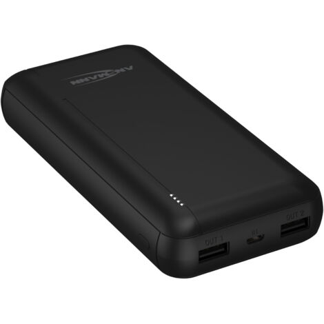 Ansmann PB212 Powerbank 20000 mAh Smart IC LiPo Micro USB, USB-C®, USB Schwarz Statusanzeige