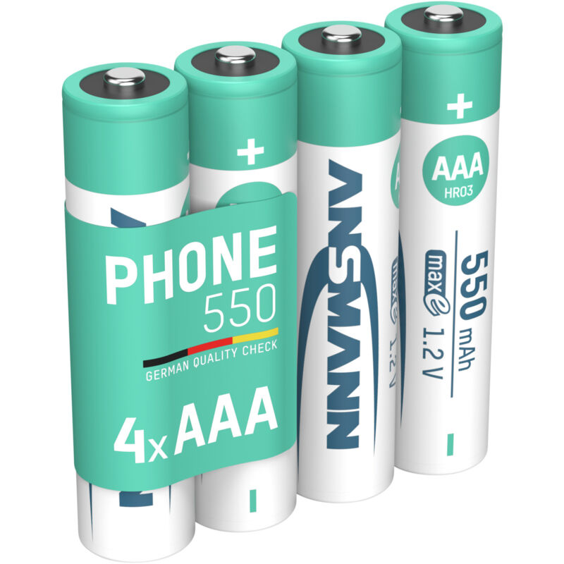 Piles aaa 550 mAh NiMH 1,2 v rechargeables (lot de 4) - Ansmann Piles aaa 550 mAh NiMH 1,2 v rechargeables (lot de 4) - Ansmann