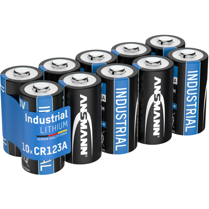 Ansmann – Piles CR123A 3V lithium – Longue durée de vie 10 ans – Plage de température -20°C à +60°C – Faible résistance interne – Lot de 10