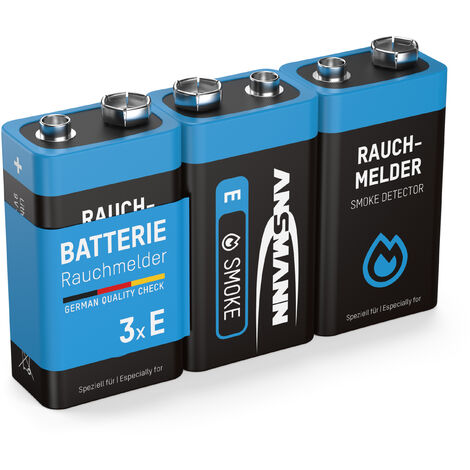 ANSMANN Pile Industrielle au Lithium - 9V Batterie E-Block/6F22 - Pack de 5  - Piles