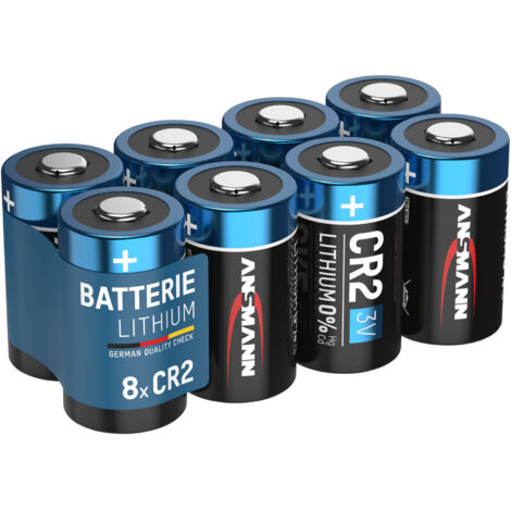 Ansmann – Piles lithium CR2 3V – Lot de 8 – Remplace 3V CR2 / DLCR2 / KCR2 – Résistance -40°C à 60°C – Stockage 10 ans