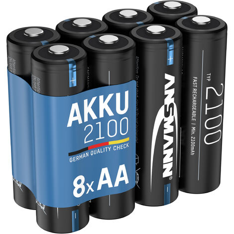 ANSMANN Piles rechargeables NiMH AA 2100 mAh 1,2V (lot de 8)