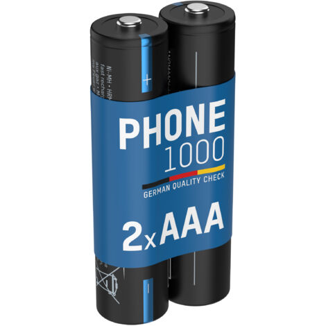 ANSMANN Telefon Akku Micro AAA, 950 mAh 1,2V, 2 Stück, leistungsstark