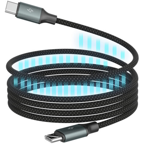 ANSMANN USB C Kabel, Schnellladekabel USB C, magnetisch, USB Kabel mit magnet