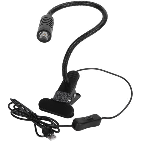 Ansteckbare Leselampe mit 360° flexiblem Hals, USB-Anschluss, Klemmleuchte für Schüler