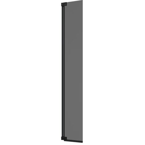 Anta girevole paraspruzzi da 30cm Vetro Fumé 10mm e profili neri Mod. Naxos