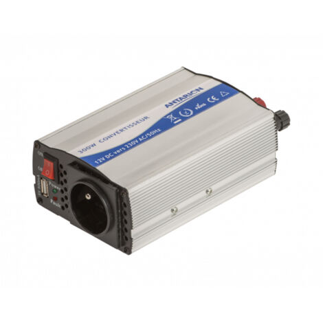 ANTARION Convertisseur 300W 12V/230V avec prise USB et Allume cigare