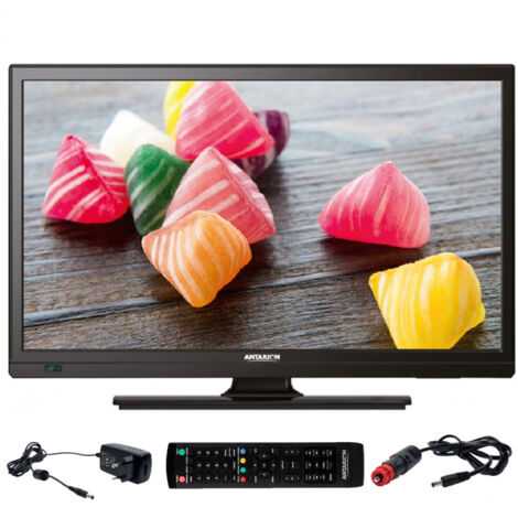 ANTARION TV LED 19" 48cm Téléviseur  HD Camping car 12V Port USB DVB-T2