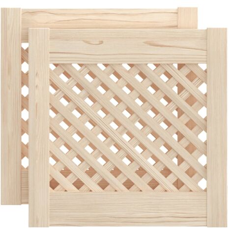 Ante con Design a Reticolo 2 pz 39,5x39,5 cm in Legno di Pino vidaXL