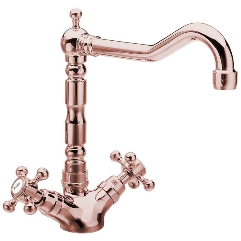 Sapho - antea Robinet de mélangeur de cuisine avec douche rétro, or rose