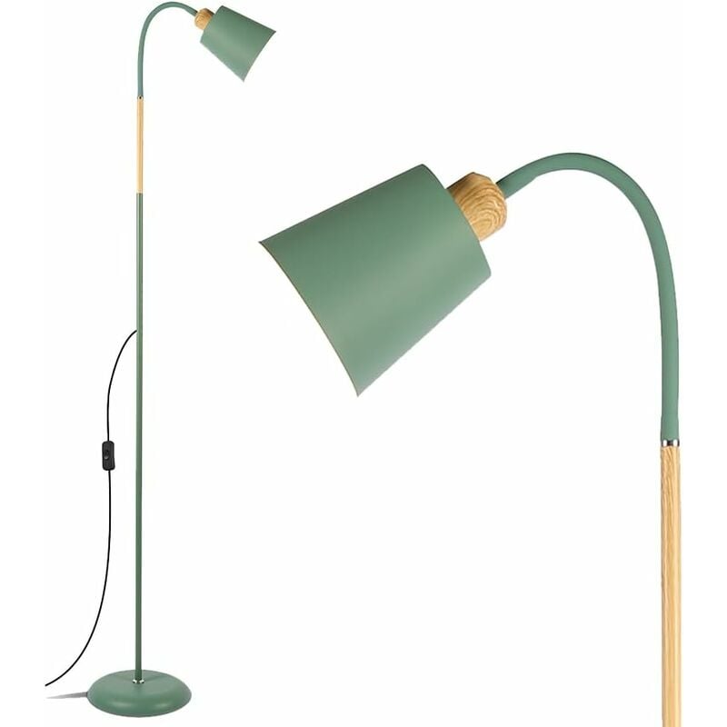 Anten - Lampadaire Orientable vili Lampadaire Liseuse Scandi E27 Max.60W Pour Salon Chambre Lampe Sur Pied Rétro Industriel En Métal H159m, Vert