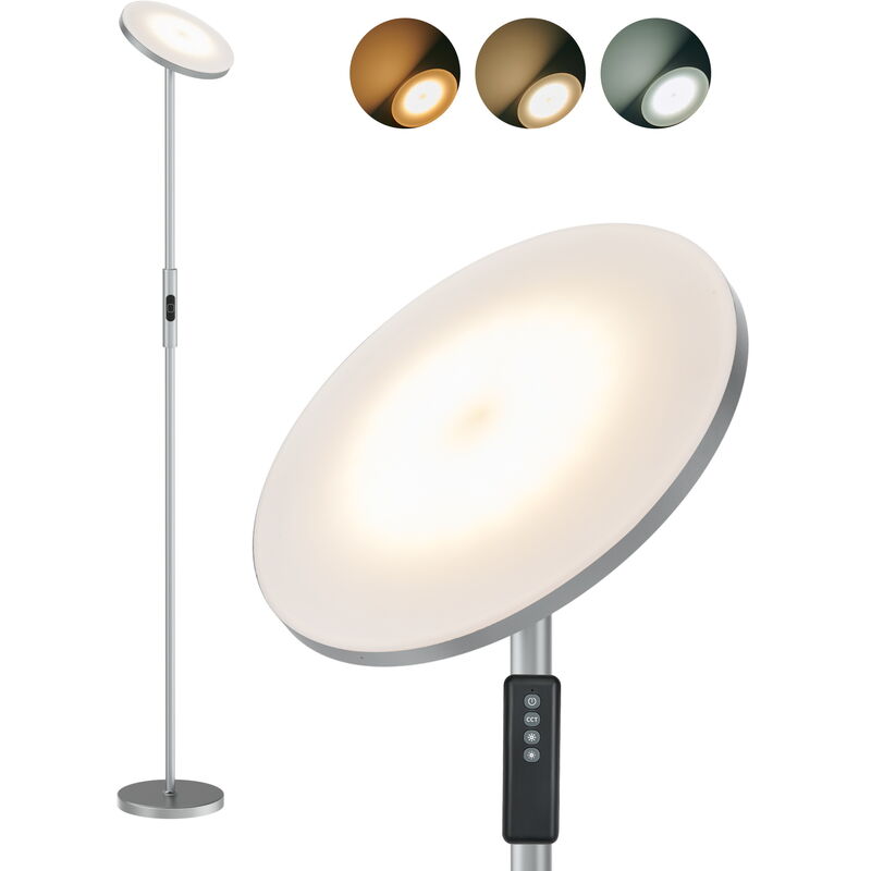 LED Stehlampe,Abnehmbare Stehlampe, LED Downlight Stehlampe Dimmbare industrielle Stehlampe, Hochwertige moderne Mastleuchte,Grau Stehleuchte für
