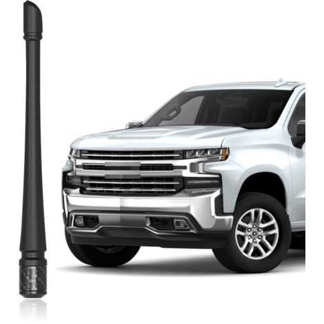 Antena corta para Chevrolet Silverado y GMC Sierra - Antena de goma de 18 cm, recepción AM/FM óptima, resistente al lavado, fácil instalación.