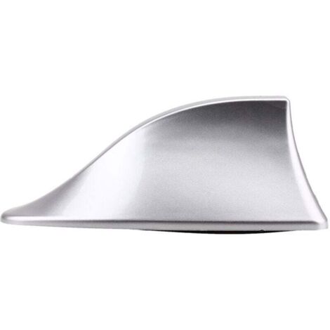 Antena de aleta de tiburón, universal, XU, para coche con señal de radio AM/FM, base impermeable (plateada) - KZQ