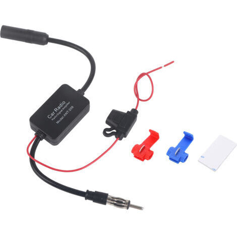 Antena de radio FM para coche de 12 V con amplificador universal para recepción de señal.