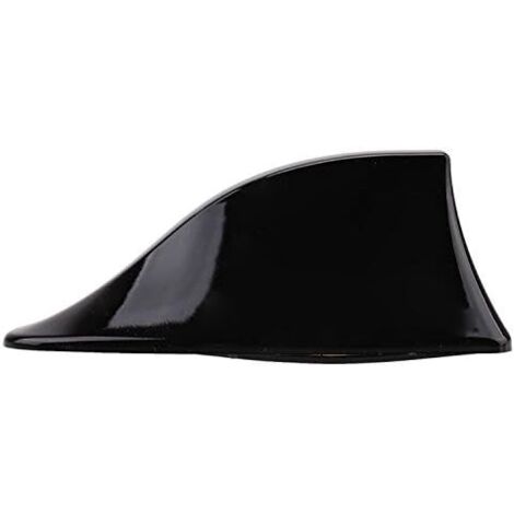 Antena de tiburón universal para coche con señal de radio AM/FM, base impermeable (negra)