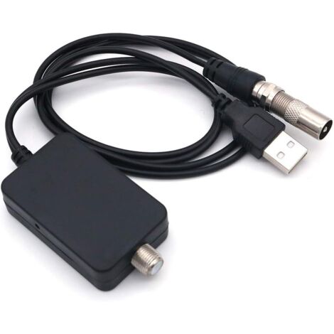 Antena de TV digital HD para interiores, amplificador de señal, toma de tierra, receptor, ATSC, negra