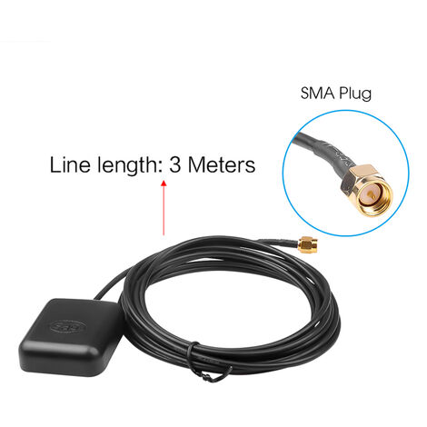 Antena GPS para coche, conector SMA, Cable de 3M, receptor GPS, adaptador aéreo automático para navegación de coche, reproductor de cámara de visión nocturna para automóvil,Francia