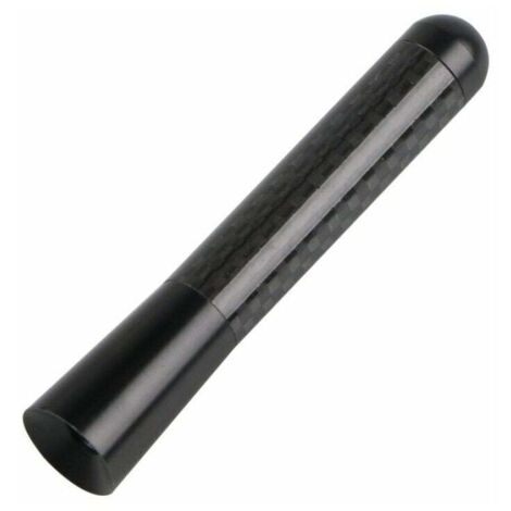 Antenna per auto corta in fibra di carbonio da 80 mm con finitura lucida in fibra di carbonio e alluminio nero opaco con bobina interna in rame Antenna radio AM/FM universale di ricambio compatibile c