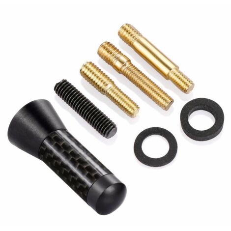 Antenna per auto da 3,5 cm, mini antenna universale corta per auto, antenna corta in alluminio nero, antenna in fibra di carbonio con vite in auto, antenna decorativa corta, per veicoli con antenna es