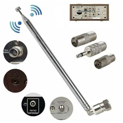 Antenna radio FM Antenna FM telescopica Connettore F 75 Ohm