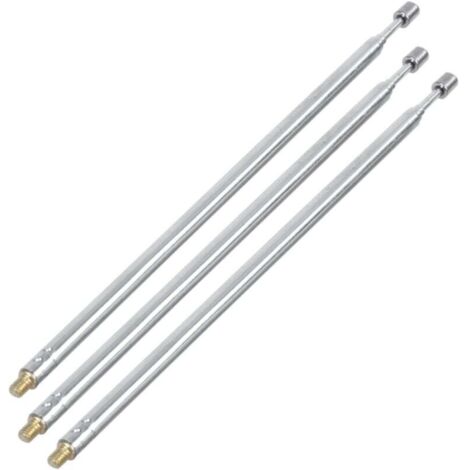 Antenna telescopica 3 x 43,5 cm di lunghezza, 4 sezioni, telecomando RC argento