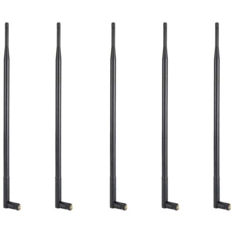 Antenna Wi-Fi 5X 12DBI, Dual Band 2.4G/5G, Alto Guadagno, Lunga Portata, con Connettore RP-SMA per Reti Wireless
