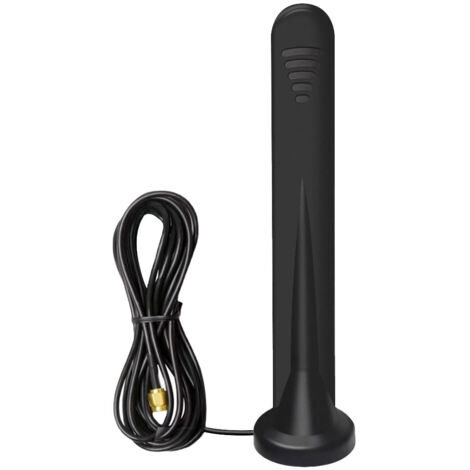 Antenne 5G - Antenne LTE - Gain 15 dBi - Base Magnétique - Connexion SMA Mâle - Câble RG174 3 m - Pour Routeur 3G 4G 5G IoT Passerelle Domotique - Usage Intérieur Extérieur