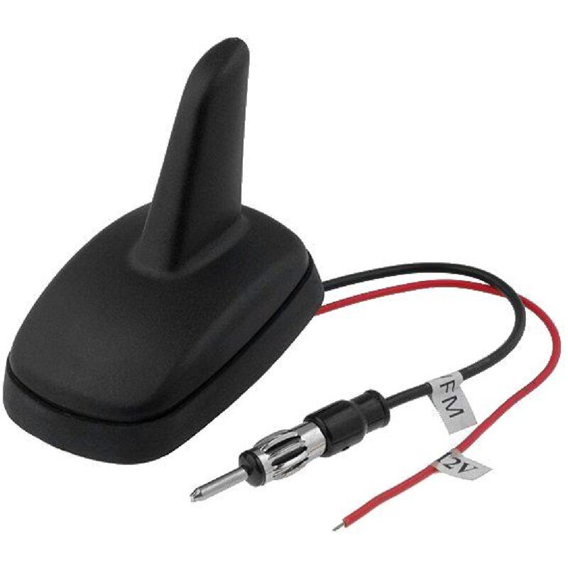 Antenne Aileron de requin am fm din noir 12VDC Renforcement am 2dB