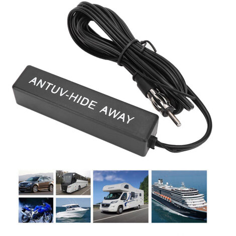 Antenne Amplifiée Universelle 12V AM/FM Stéréo pour Voiture, Bateau et Camping-Car