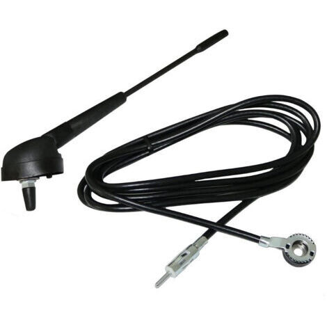 Antenne Autoradio De 19 Cm Pour Le Toit De La Voiture Avec Câble De 2,3 M Fiche Din