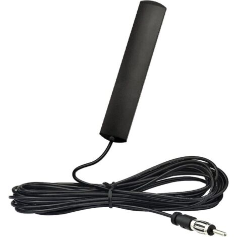 Antenne Autoradio Voiture Brise Collante Adaptateur Fiche DIN avec 3m Câble Compatible avec Auto Camion Véhicule SUV Jeep FM AM Radio Amplificateur HD Lecteur-LIAIKI