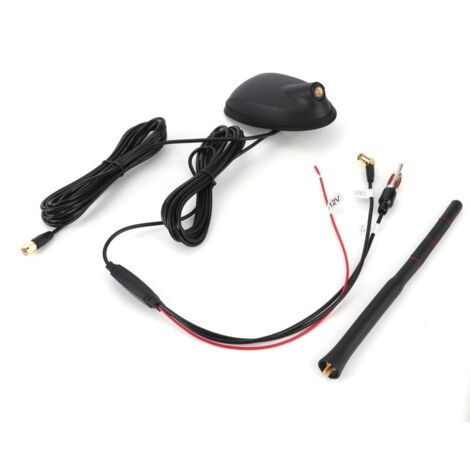 Antenne DAB + GPS + FM pour voiture – Support supérieur amplifié actif – Étanche à la poussière – Matériau ABS + PVC