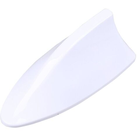 Antenne D'aileron de Requin Universelle Antenne de Voiture avec AM FM Radio Signal Base étanche (Blanc)