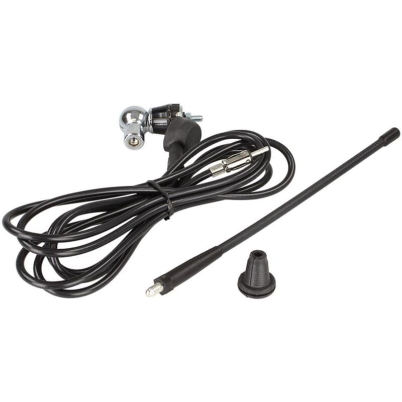 Antenne de toit am fm dab+ din m universelle flexible 0-180 Tige 25cm caoutchouc noir