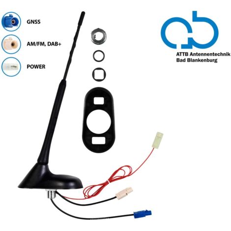 Antenne de toit AM FM prete pour DAB+ avec GNSS. inclinaison de 76. active