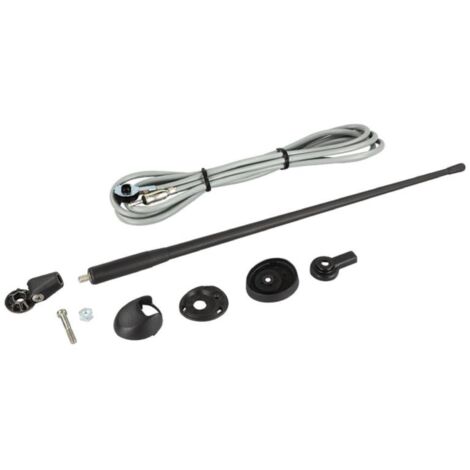 Antenne de toit universelle flexible AM FM noire 36cm 0-90 Cable 2.10m