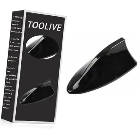 Antenne de Voiture Universelle en Forme d’aileron de Requin - Antenne Radio FM/AM avec Base adhésive étanche pour Auto SUV Camion Van (Noir)-