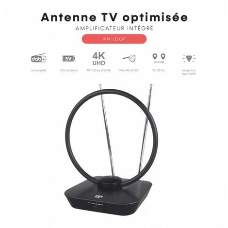 Generic Antenne TV numérique intérieure en aluminium magnétique Réception  améliorée à prix pas cher