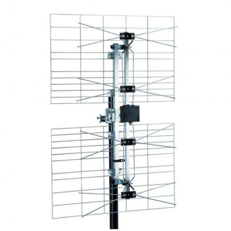 Antenne TV TNT Extérieure HD4K – Trinappe 13,5 DBi – Filtre 4G LTE – DVB-T/DVB-T2