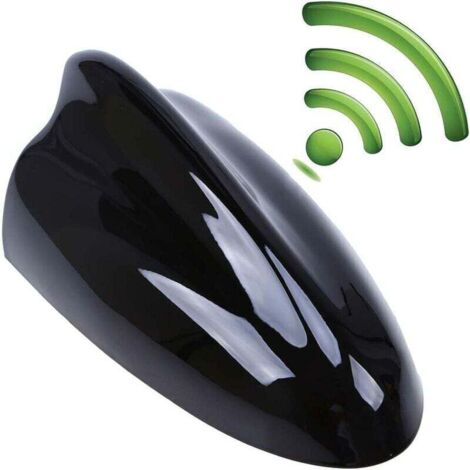 Antenne pour voiture aileron requin – Réception radio AM/FM optimale – Installation auto-adhésive – Base durable en caoutchouc noir