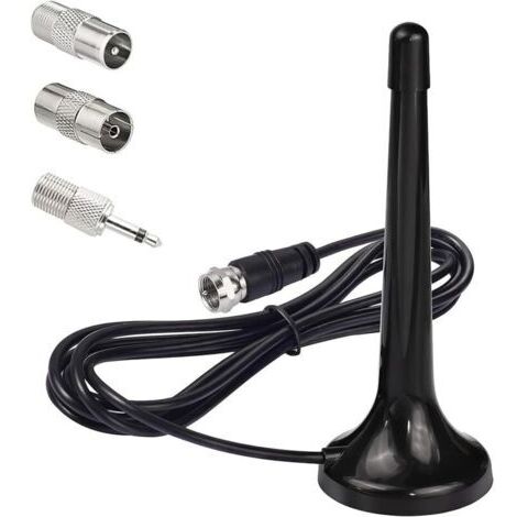 Antenne radio DAB/FM, base magnétique, câble d'extension de 3 mètres, compatible avec les tuners et les systèmes home cinéma.