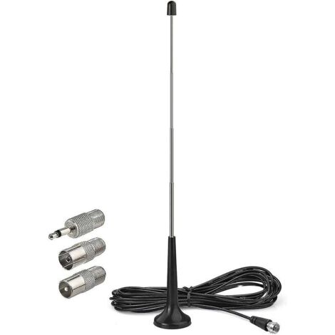 Antenne radio FM DAB – Impédance 75 Ohm – Câble coaxial 3 mètres – Installation Plug and Play pour récepteurs numériques